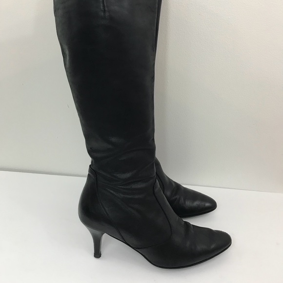 J. Crew Black Leather Tall Boots, 86767 Sz - 8,5 - Picture 8 of 8